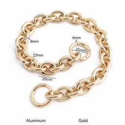 1PC 24MM Thick Round Aluminum Chain With Spring Ring Light Weight Bags Strap Bag Handles Chain For Bag Accessory Handbags Straps