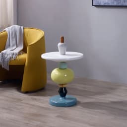 ‌Scandinavian Side Table, Colorful Accent Living Desk, Creative Bedside Cabinet, Candy-Inspired End Table