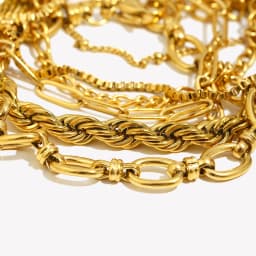 E.B.belle Blade Chain Figaro Chain Twists Chain Bracelet 18K Gold Plated 316L Stainless Steel Jewelry Women's Hand Bracelets