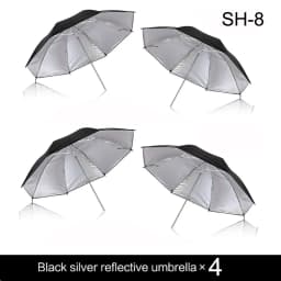 Photo Studio Umbrella Set 33 ' 84 cm White Soft Light Umbrella + Dual-use Reflective Umbrella 4 Pieces Photography Accessories