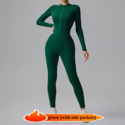 Naked Feel Yoga Unitard with Half Zip, Slimming Dance Bodysuit for Women, Seamless Gym Wear One Piece Workout Suit Spring Autumn