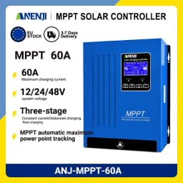 ANENJI 60A/80A/100A MPPT Solar Charging Controller 12V/24V/48V Battery Charger Automatic Maximum Power Tracking Solar Regulator