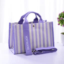 New Sle Casual Canvas Tote Bag Waterproof Commuter Crossbody Bag Faionable Striped Large Capaci Handbag for Youth