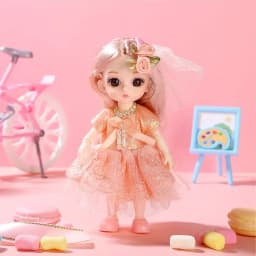 16cm DIY Dress Up Doll BJD Doll 1/12 with Clothes and Shoes Movable 13 Joints Cute Sweet Face Girl Gift Child Toys Princess Doll