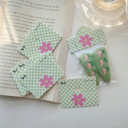 50pcs/lot Foldable Packaging Paper Cards 6.4x4cm Pink Bow Cards for Handmade Jewelry Retail Hang Tag Flowers Display Cardboard