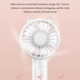 Handheld Fan Portable USB Rechargeable Fans Desk with Base Small Makeup Eyelash Cooler Women Girls Outdoor Office White