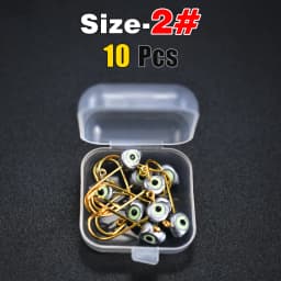 Topranc 10Pcs/Box Night Fish-Attracting 3D Fish Eye Jig Heads, Weighted Hooks, Lure Bionic Micro Baits Hooks