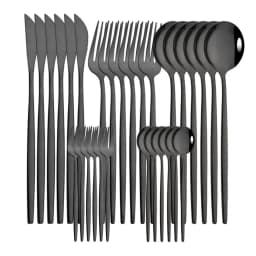 6Set/30Pcs Pink Silver Dinnerware Set Stainless Steel Knife Ckae Fork Spoon Cutlery Set Tableware Silverware Set Dropshipping