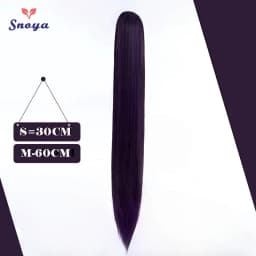 Snoya 60cm/30cm Synthetic Versatile Long Straight Claw Clip Ponytail Extensions for Ancient Costume Design Red Purple Pink Blue