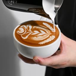MUVNA 240ml Ceramic Latte Art Cup Embossed Coffee Cup With Saucer Thick Rim Wing Handle Barista Cappuccino Espresso Cup