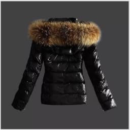 Winter Warm Women's Jacket Cotton Coat Fur Collar Windbreaker Mid-Length Zipper Closure Commute Style Regular Thickness Slim Fit