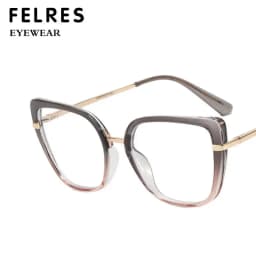 Cat Eye Anti Blue Light Myopia Glasses Classical Optical Glasses Women Metal Temple Customized Brand Design Prescription Glasses