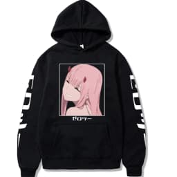 Harajuku Anime Darling In The Franxx Zero Two Graphic Print Hooded Men Women Hoodies Casual Sweatshirt Female Trendy Pullover