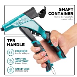 LIBRATON 185PCS Protable Heavy Duty Riveter Set Manual Riveting Tool Set with Shaft Container for Metal, Wood and Plastic