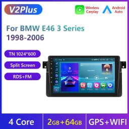 Podofo Wireless Carplay Android Auto Car Radio For BMW E46 1999-2005 Car Intelligent Systems 2din Car Multimedia Player