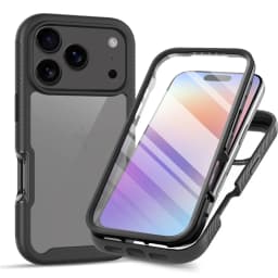 360 Full Body Protection Armor Clear Phone Case For iPhone 17 16 15 14 13 18 Pro Max Air 16e Plus Front Screen Shockproof Cover