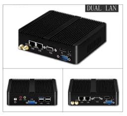 Mini Industrial Fanless Mini PC Intel Celeron J6412 J1900 N2840 Dual Gigabit LAN HDMI VGA 4x USB IoT Windows10/7 Linux Debian