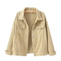 2026 New Women's Blue Denim Jacket Single-breasted Lapel Coat Fashion Casual Tops Green Black Red Outerwear Female Overcoat