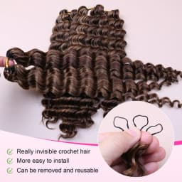 4 27 Highlight Deep Wave Feather Crochet 100% Human Hair Pre Looped Invisible Miracle Knots Hair Feathered Crochet Human Hair Boho Braids Deep Curly Vietnamese Highlights Colored Bundles Remy Human Hair Weave Bundles