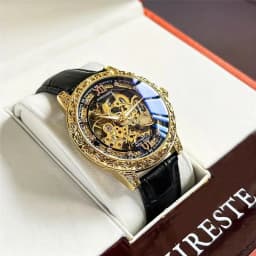 New High-Value Lightweight Luxury Hollow Automatic Mechanical Men's Watch, Fashionable Business Casual British-Style Men's Watch, This Is the Top Brand for Gifts, the Best Gift for Him, No Batteries Required