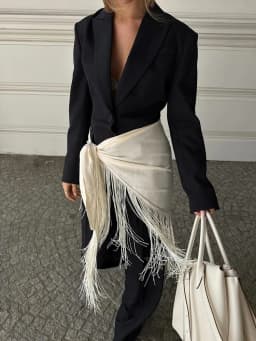 Fringe Wrap Skirt Solid Tie Waist Boho Style Elegant Women Fashion All-match Mini Skirts 2026 Party Chic Casual Vacation Outfit
