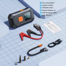 1000A/1500A PEAK Car Emergency Multifunction 12v Battery Booster Tire Inflator Super Compressor Jump Starter Power Bank Air Pump