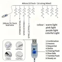 LED Butterfly String Light USB Powered Flashing Fairy Light With 8 Modes Suitable For Bedroom, Christmas, Wedding, Party, Dormit