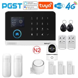 PGST Home Anti-Theft Alarm, Smart Home Wireless Alarm System, WiFi, 4G Tuya Intelligent Application, Working Together with Alexa