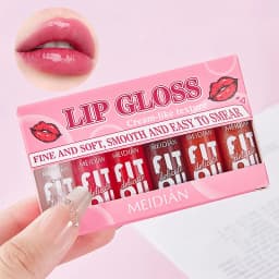 6Pcs Lip Oil Gloss Set, Hydrating High-Shine Non-Sticky Lip Gloss, Moisturizing Clear Pink Red Tint, Travel Makeup Gift