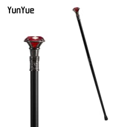 Red Diamond Type Silver Walking Cane Gentleman Elegant Fashion Decorative Walking Stick Women Vintage Cosplay Crosier Knob Cane