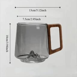 Internal Mountain Protrusion Glass Cup Large Capacity Single-layer Water Drinking Cup Heat-resistant Wooden Handle Tea Cup Gift