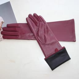 Touchscreen New Women's Long Gloves Thin Silk Lined Leather Gloves