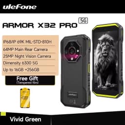 Ulefone Armor X32 Pro 5G Rugged Phone 8GB+256GB 6.56'' Android 14 Night Camera 64MP 6050mAh Dimensity 6300 NFC Smartphone