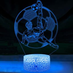 Soccer Night Light for Kids Room Decor 7 Colors Football Lamp Bedside Table Birthday Christmas Gifts for Boys Girls Sports Fans