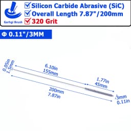 320Grit Cylinder Hone Ball Brush Tool Silicon Carbide Metal Engine Valve Guides Deburring Carbon Removal Crosshatching Polishing