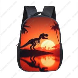 12 Inch Cartoon Dinosaur Print Children Backpack T-rex Skeleton School Bag Toddler Kindergarten Backpacks Student Book Bag Gift