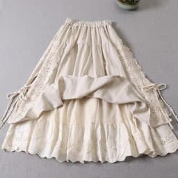 Johnature Vintage Mori Cotton Linen Patchwork Lace Skirts 2023 Autumn New All Match Elastic Waist Japanese A-Linen Women Skirts