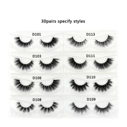 30 Pairs/Pack Eyelashes 3D Mink Lashes With Tray No Box Hand Made Full Strip Lashes Mink False Eyelashes Makeup eyelashes Fluffy