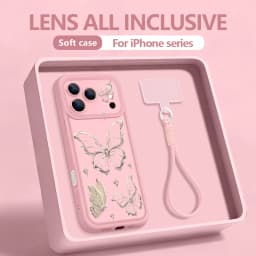 Retro Butterfly Pattern Lanyard Phone Case For iPhone 18 17 Pro Max 16 14 15 17 Pro 13 Pro Max 17e 16e 11 Soft Wrist Strap Cover