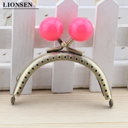 8.5cm Big beads Antique Bronze metal Purse Frame Handle for Clutch Bag Handbag Accessories Making Kiss Clasp Lock