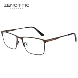 ZENOTTIC Titanium Progressive Prescription Glasses Men Square Anti Blue Light Photochromic Eyewear Optical Myopia Eyeglasses