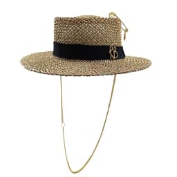 Canotier Hat Flat Top Fedora Women's Autumn and Winter Vacation Diamond Striped Sun Hat Women's Fedora sombreros para mujer