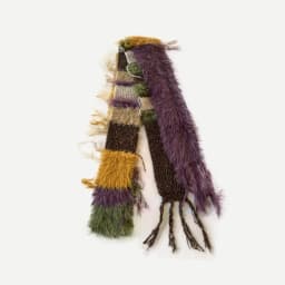 Multi-material Color Blocking Stripe Scarf Decoration Knitted Irregular Tassel Scarves Women Autumn And Winter Soft Scarf