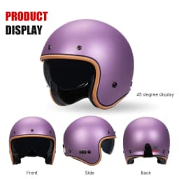 Jet Helmet DOT Open Face Helmet for Men Women Retro 3/4 Motorcycle Helmets Vintage Cafe Racer Half Face Helmet Capacete De Moto