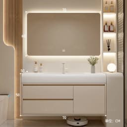 Vanity with Sink Shelves Sink Under Cabinet Bathroom Bathroom Sets Full Set Furniture Comfortable with Drawers Storage Cabinet