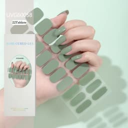 16/20/22Tips Semi-Cured Gel Nail Patch Adhesive Sliders Long Lasting Full Gel Nail Stickers DIY Manicure Harden In UV Lamp Need