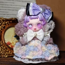 Doll Clothes For Skullpanda V3 You Found Me Series Ratty Bear Purple Dress Replacement10cm Mini Doll Outfit Accessories Gifts