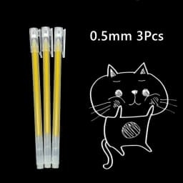 3 Pcs Creative White Ink Gel Pen Highlight Marker Pen 0.8mm Fine Tip for Student Stationery Drawing Art Writing School Supplies