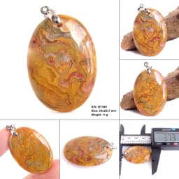 High Quality Pendentif Real Natural Crazy Lace Agate Stone Pendant Chains Necklace For Women's & Men's Jewelry Making BK996H