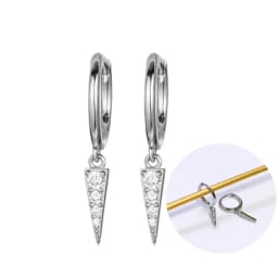 925 Sterling Silver Ear Needle White Zircon Silver Series Earrings ins Tassel Pendant Hoop Earrings For Women Advanced Jewelry